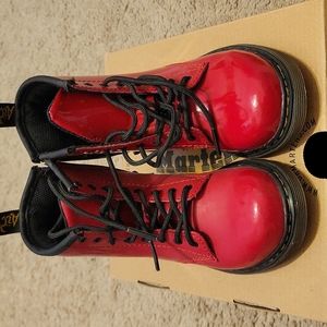 Patent Red Dr Marten toddler boots